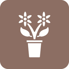 Poster - Flower Pot Line Color Icon