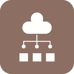 Canvas Print - Cloud Connection Line Color Icon