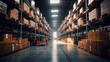 © tong2530 - Huge distribution warehouse with high shelves, Large warehouse.