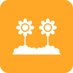 Poster - Flower Plantation Line Color Icon