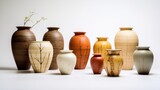 Fototapeta  - Decorative earthenware vases isolated on white