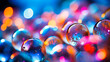 Abstract bubble bokeh, Festive lights, Soft focus with vibrant color spectrum
