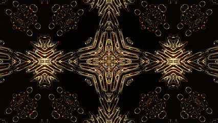 Poster - Abstract kaleidoscope with geometric pattern. Kaleidoscopic background design. Hypnotic background. Colorful abstract kaleidoscope animation with sparkling patterns. Jewelry glamor abstract shapes. 3d