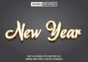 Poster - New Year Gold Gradient editable text effect 3d style template