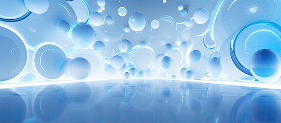 Poster - The abstract design inspired by technology and art is an illustration that transforms a party into an immersive light filled space where the concept of white beauty merges with the digital 