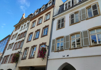 Wall Mural - Historic old facade in downtown of Strasbourg, France,