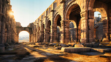 Majestic Archways And Columns Of An Ancient Ruin