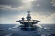 the aircraft carrier ship in the sea