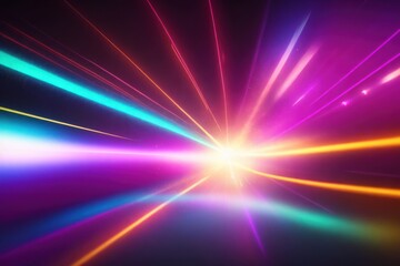 Poster - colorful glowing 3d render motion line of speed. ai generative