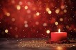 Holiday Background: Abstract Christmas Celebration with Stars, Candles, and Red Lights