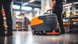Warehouse cleaning by cleaning machine