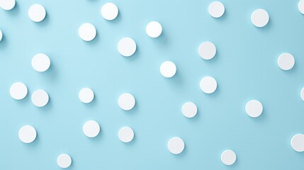 white circles on a blue background.