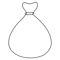 Poster - Money bag continuous one line drawing. Vector illustration isolated on white