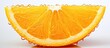 The vibrant orange fruit isolated on a white background resembles a perfect circle with water drops clinging to its surface showcasing the refreshing beauty of nature in this tropical fruit