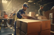 © Proxima Studio - Courier works in a parcel sorting office