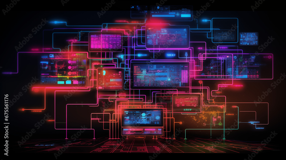 Software Configuration Matrix Software Development Team Configuration Diagram, Side view, Metallic ...