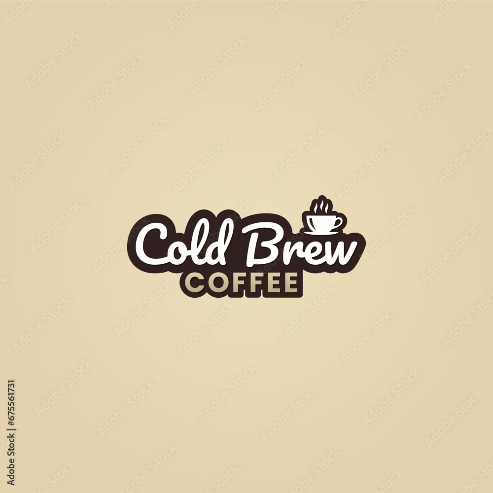 Vector de Stock Cold brew coffee logo or Cold brew coffee label vector ...
