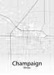 Champaign Illinois minimalist map