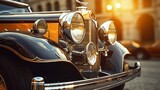 Fototapeta Natura - vintage car headlight
