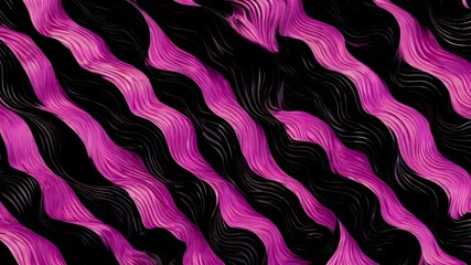 Wall Mural - Abstract black and pink background with a pattern in the form of waves and curls