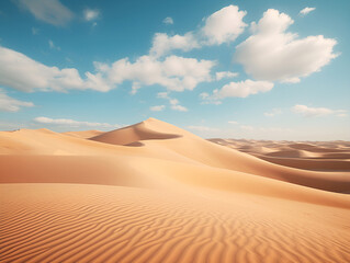 vast desert with sand dunes