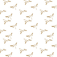 Brown Dragonfly Pattern Seamless In Vintage Style