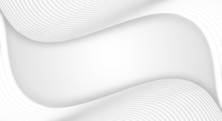 Poster - White abstract curved lines texture texture background