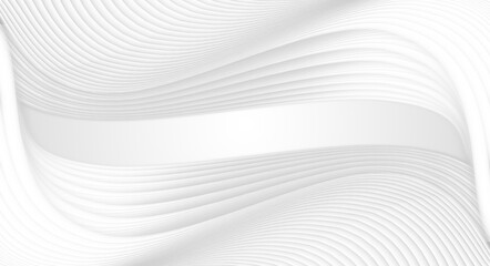 Poster - White abstract curved lines texture texture background