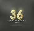 36th anniversary number, to celebrate a birthday with a luxurious and elegant design. Premium vector background for greeting and celebration.