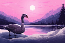 Illustration Of A View Of A Goose In Winter