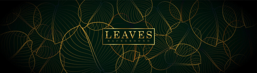 bright natural background with golden plant leaves. vector exotic pattern with shiny palm leaves.