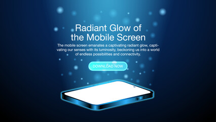Poster - The Luminous Smartphone Screen. Smartphone light screen,  Computer, or tablet glowing display.  Technology mobile display light. Vector illustration.