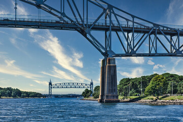 Bourne bridge with railroad bridge in background