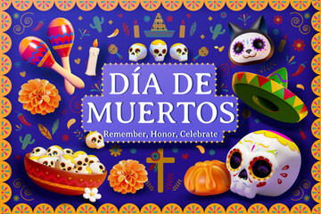 3D Day of the dead greeting card