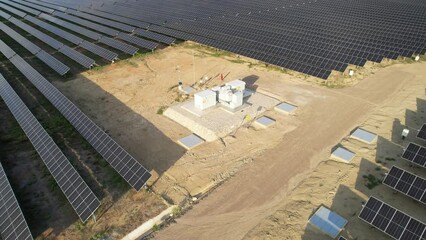 Sticker - Utility scale solar farm or pv plant with bifacial modules and trackers