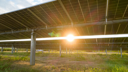 Poster - Utility scale solar farm or pv plant with bifacial modules and trackers