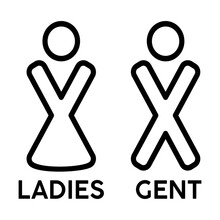 Toilet Sign Icon Illustration