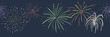The colorful fireworks on the celebration day, black background, texture pattern drawing