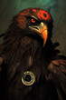Great Chief Eagle Warrior Conceptual Art red eyes and power and vision of Ancient Birds
