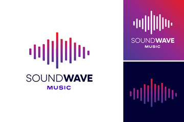 Wall Mural - Sound wave music logo is a suitable for a logo design related to music, such as for music production companies, music events, or musicians.