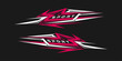 wrap design for car vectors. sports pink stripes, car stickers. racing decals for tuning