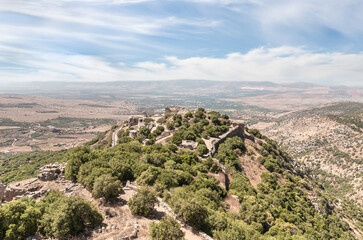 Wall Mural - The northern  part of the medieval fortress of Nimrod - Qalaat al-Subeiba, located near the border with Syria and Lebanon on the Golan Heights, in northern Israel