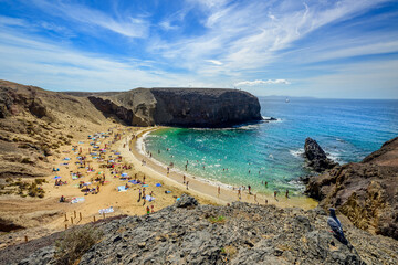 Sticker - Beautiful day over Playa the Papagayo beach on Lanzarote island - Canaries - Spain