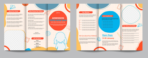 school admission trifold brochure template