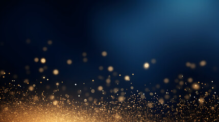 Golden bokeh light particles background. Defocused.