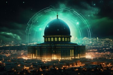 Aufkleber - A picture of a large building with a prominent dome on top. This image can be used to illustrate architectural structures or landmarks.