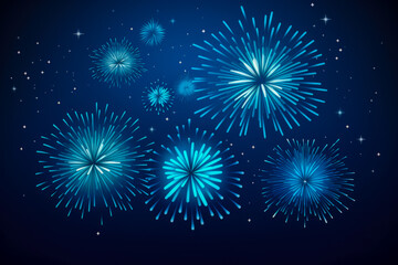Wall Mural - Fireworks New Year's Eve background illustration.