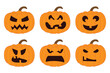 © SHIVA - Collection of Halloween pumpkin in flat design on white background. Happy Halloween set.