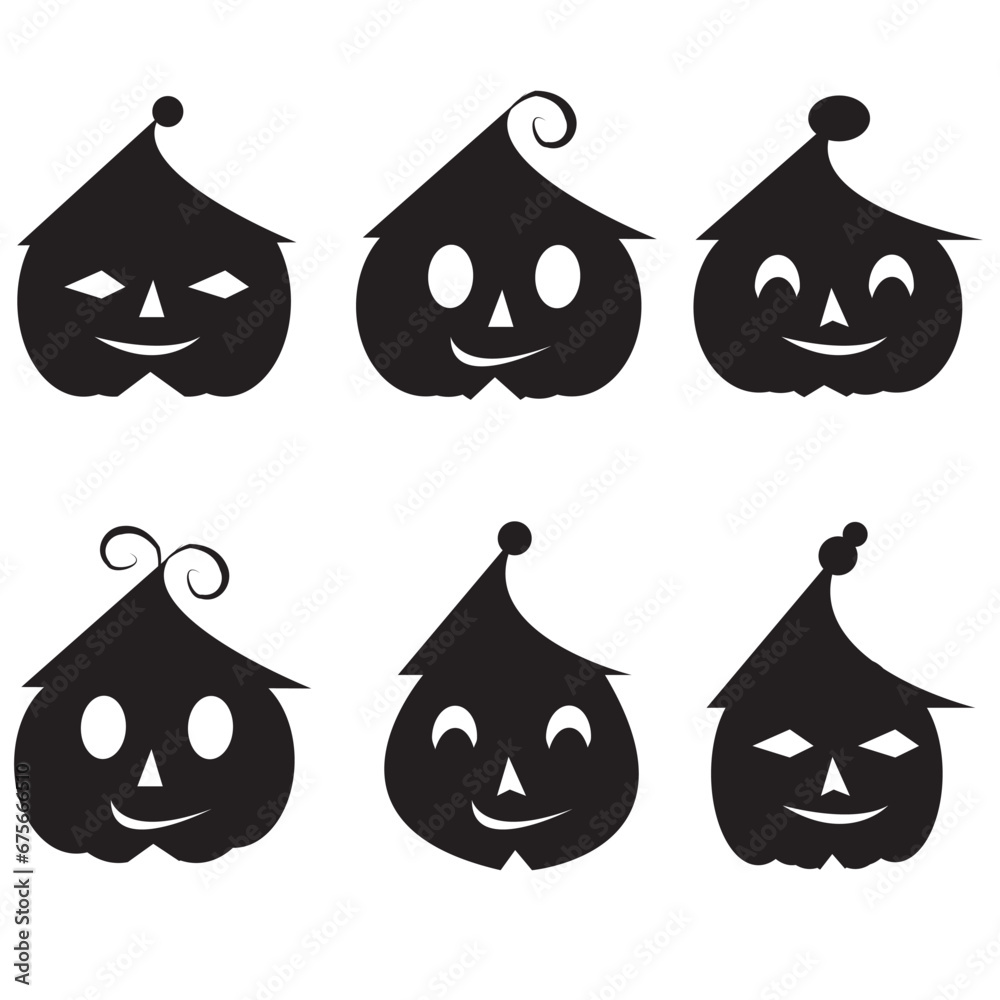 Halloween scary pumpkin vector collection, a Set of Halloween pumpkin ...