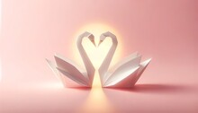 Elegant Swans In Love - Valentine's Minimalist Art